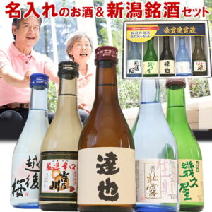 名前入り日本酒 飲み比べ5本セット ギフトボックス 新潟銘酒